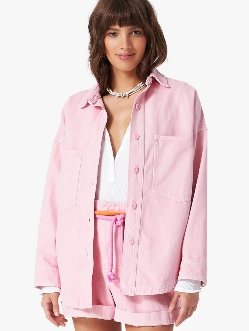 Xirena Beckham Overshirt in Heirloom Pink Small 100% Cotton Beach Coastal Barbie
